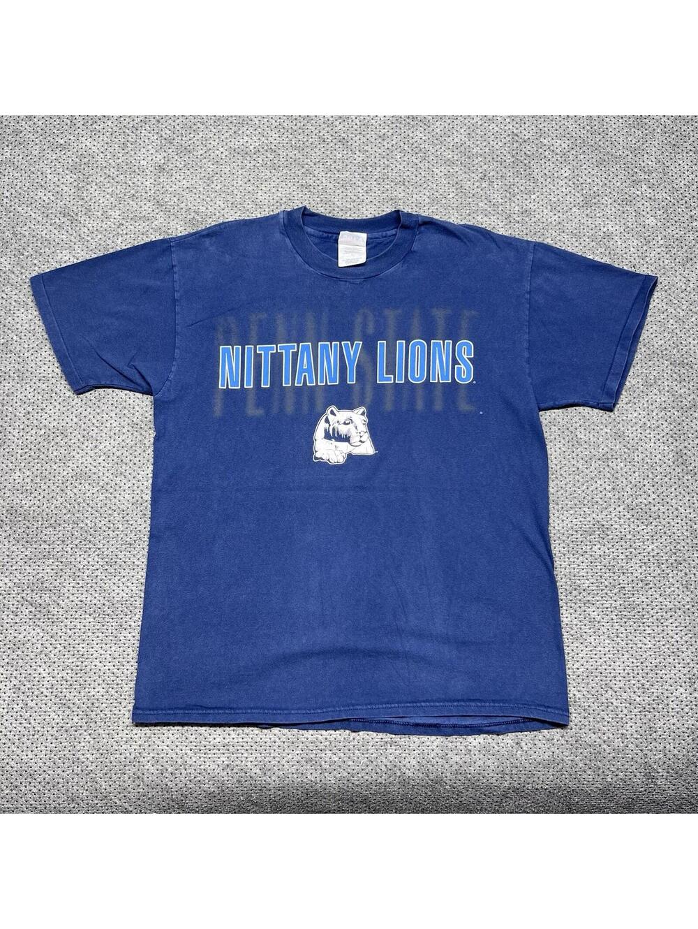Vintage 90S University Of Penn State Nittany Lions T-Shirt Large RARE MENS BLUE